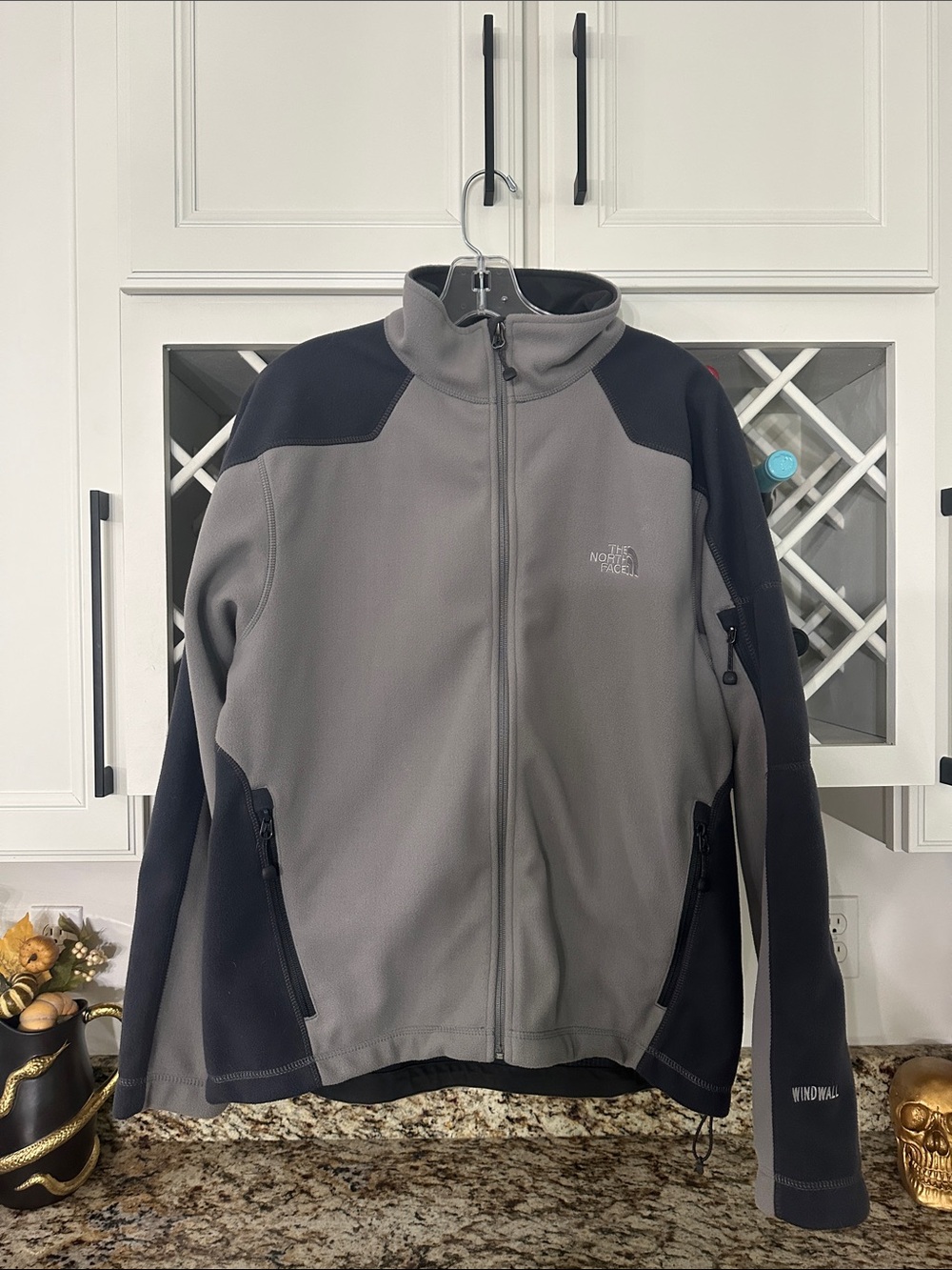 The North Face Gray and Black Lightweight WindWall Jacket